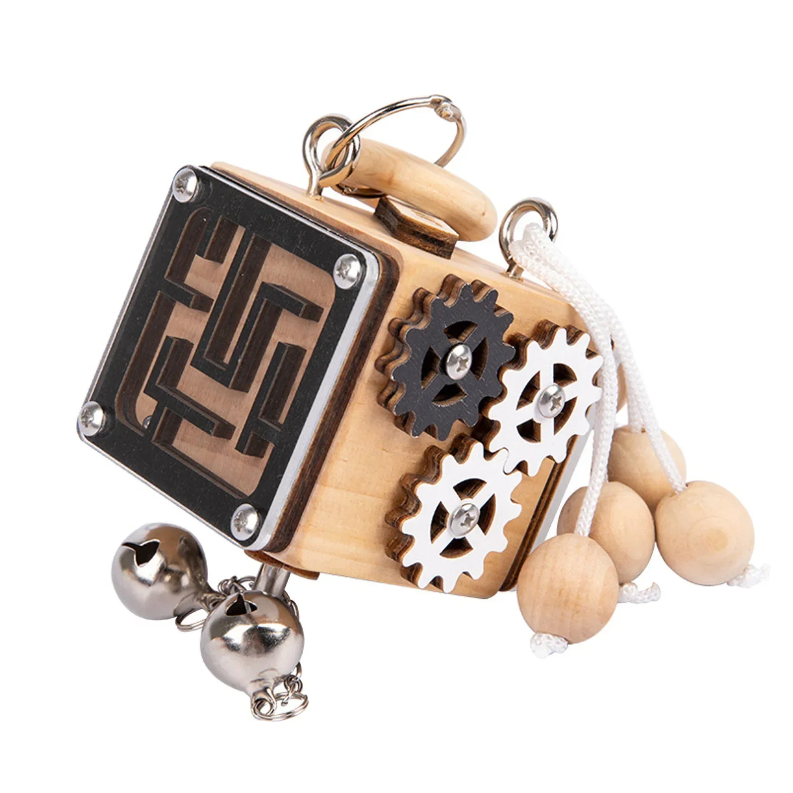 

Busy Block Montessori Unlock Toy Funny Cube High Quality Wood Wooden Toy Busy Unlock Toy Preschool Logical Training