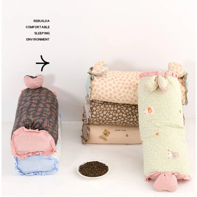 وسادة الحنطة السوداء الكاملة من القطن الخالص تحمي العمود الفقري العنقي ويساعد على النوم وسادة رمي الطالب وسادة صلبة للنوم #4