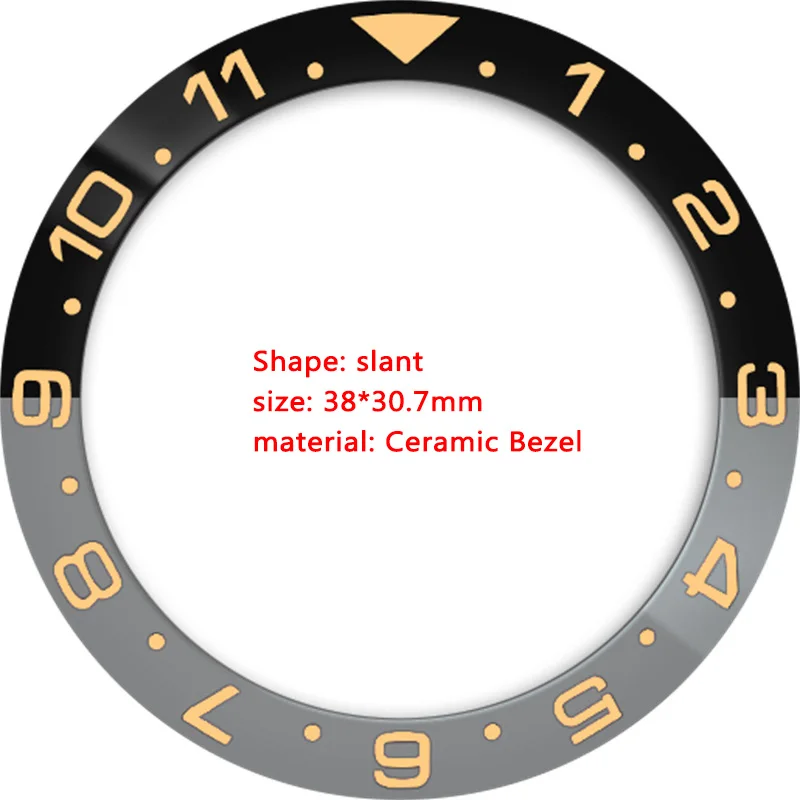 Ceramic 38mmx30.7mm GMT Watch Bezel Insert For Sub SKX007 SRPD Case NH35 Case 12 Hour Scale Bezel Ring