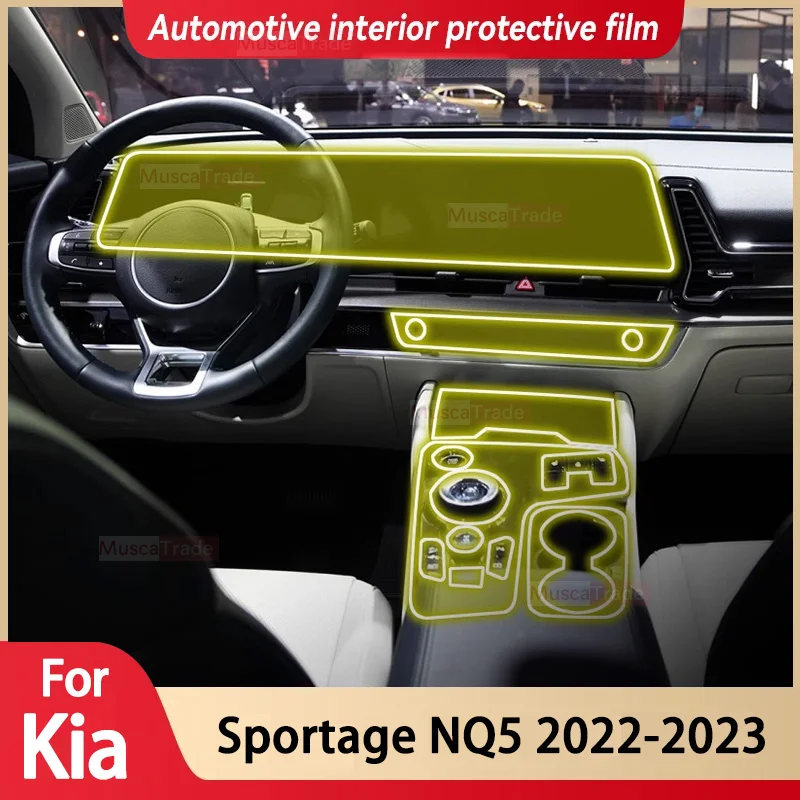 

Car Interior For Kia Sportage NQ5 2022-Present Center Console Transparent TPU Protective Film Anti-scratc Accessories