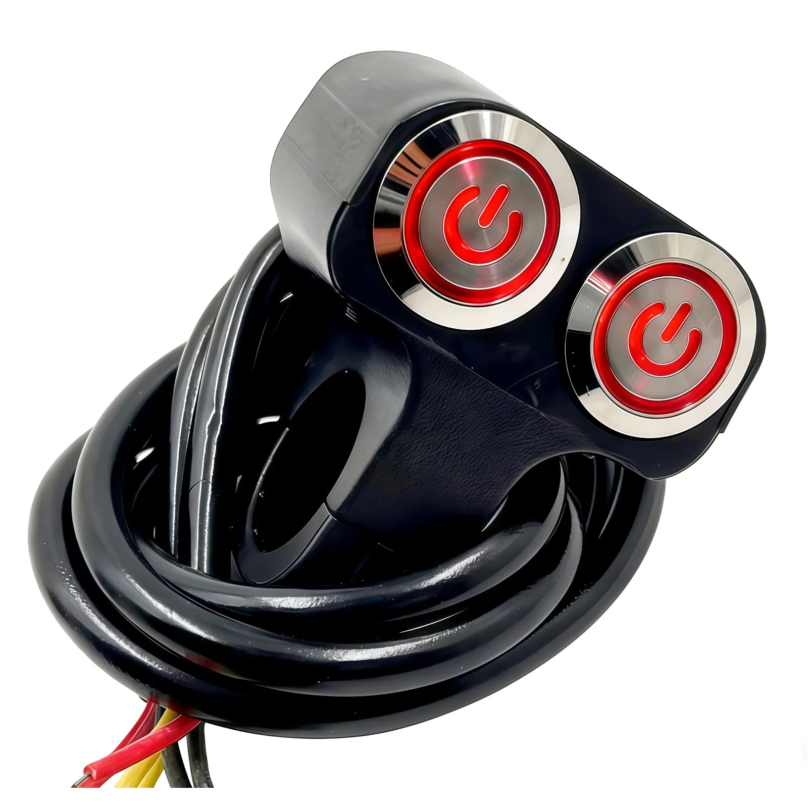 Waterproof LED combination motorcycle electric vehicle handle modified aluminum alloy spotlight self-locking self-reset button