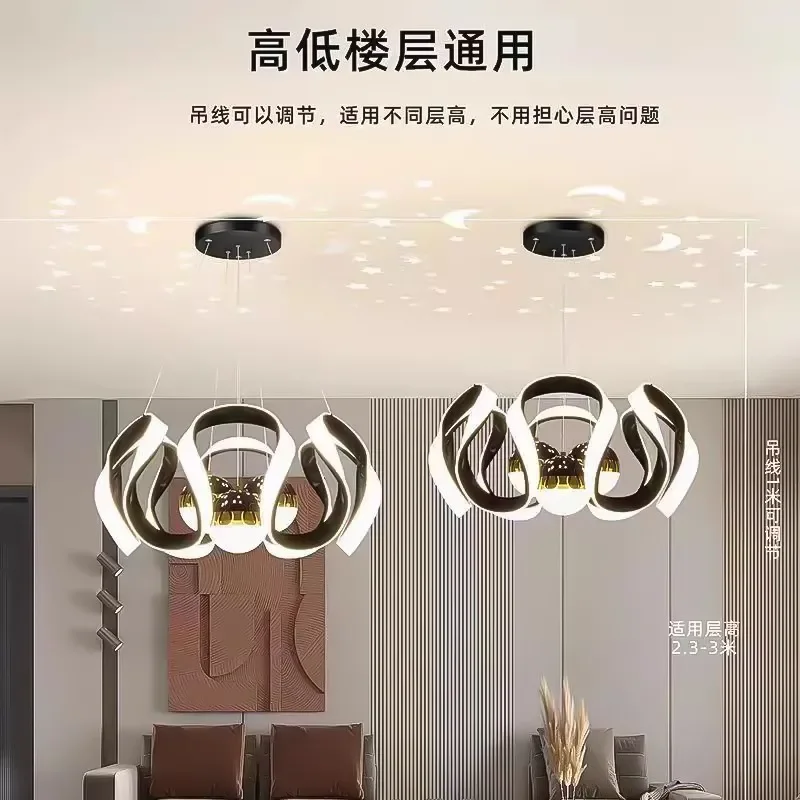 Advanced Chandelier for Bedroom Nordic Simple Modern Gypsy Starry Sky Projection Lamp for Living Room Dining Room Modern Lamp