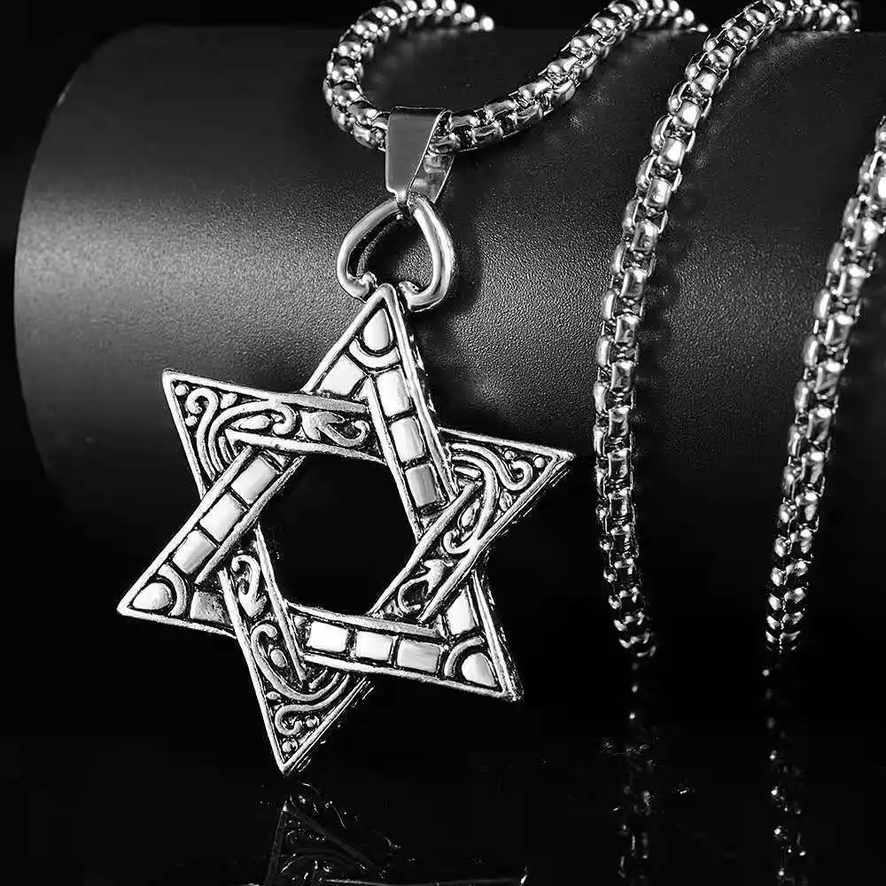 Necklace luxury hip-hop simple Joker neutral six-pointed star pendant jewelry clavicle chain