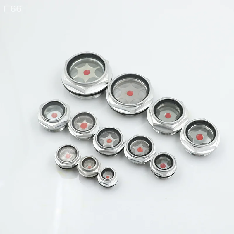 Vetro di vista del livello dell'olio del compressore d'aria in metallo filettato della finestra dell'olio circolare maschio da 16mm-48mm per il tornio del vetro di vista dell'olio del compressore d'aria