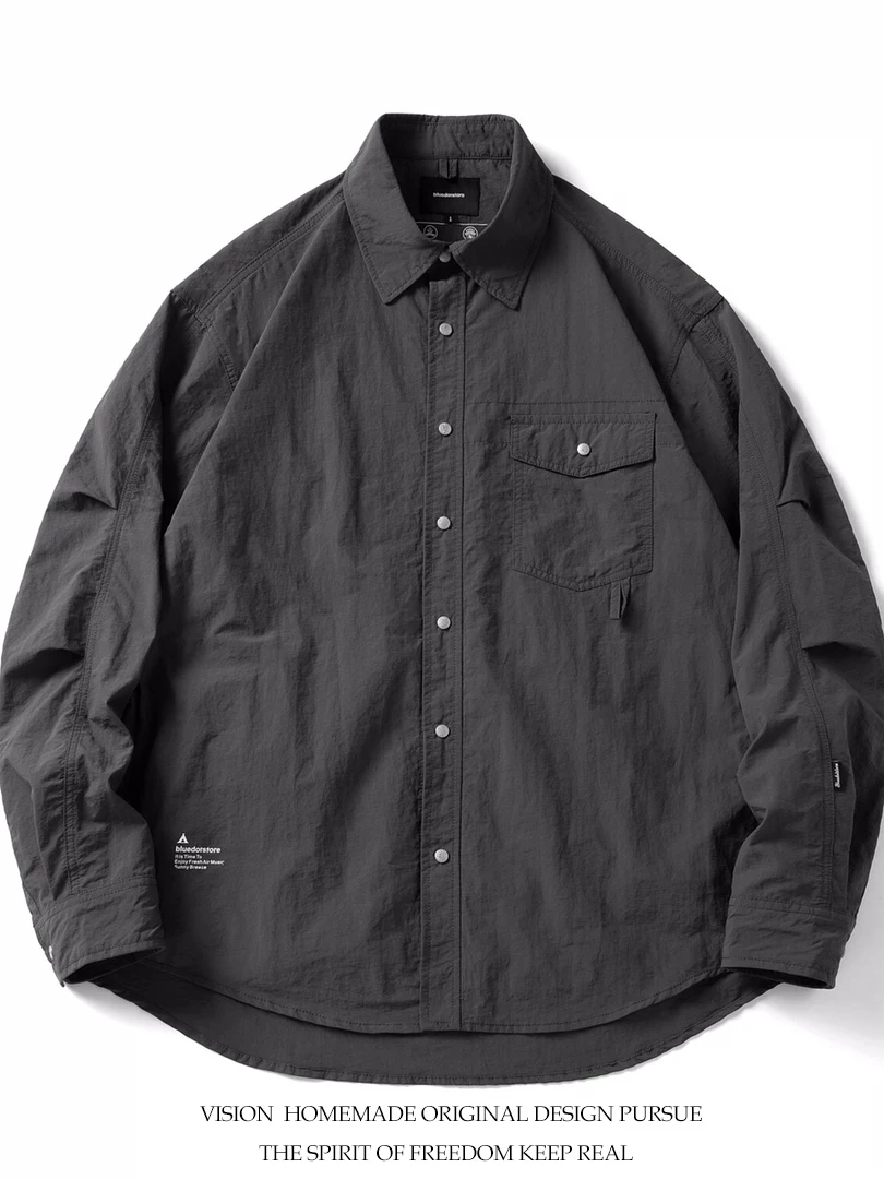 

Retro Japanese Sle Qui Dry Workwear irt Loose Casual Outdoor Collar y American Sle Large Size Casual irt