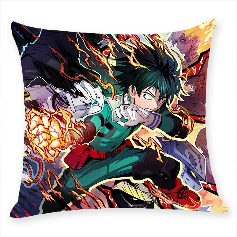 45x45CM My Hero Academia Pillow Case  Anime Midoriya Izuku Deku Printed Pillow Covers Soft Decorative Pillowcase Gifts Wholesale