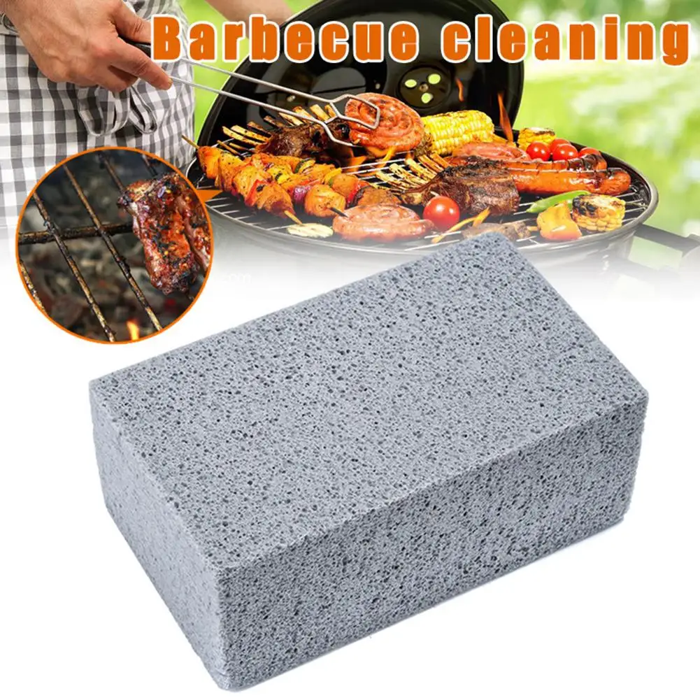 BBQ Grill Cleaning Brush Brick Block Barbecue Cleaning Stone Pumice Brick For Barbecue Rack Outdoor Kitchen BBQ Tools mangal