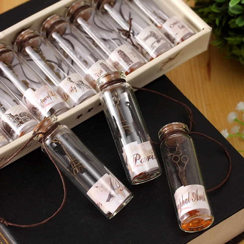 Mini Clear Glass Bottles With Cork Transparent Message Wishing Bottles DIY Art Crafts For Christmas Wedding Party Decors