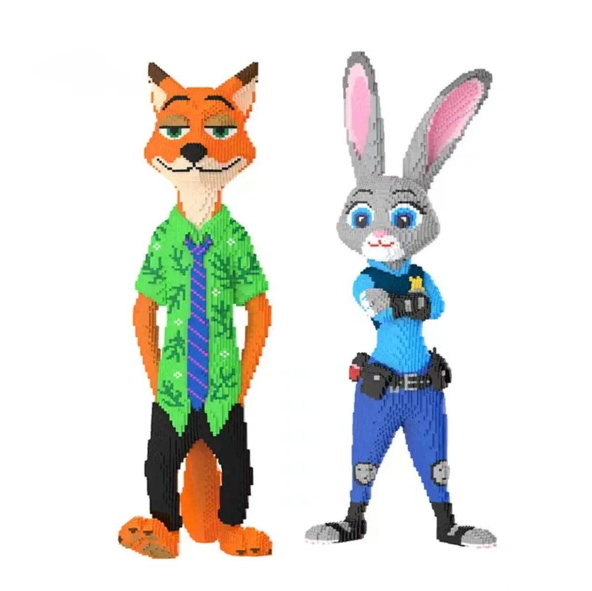 100cm Zootopia Big Nick Fox Building Blocks Disney Judy Rabbit Model Assembled Connection Brick Figure Toys For Home Decoration