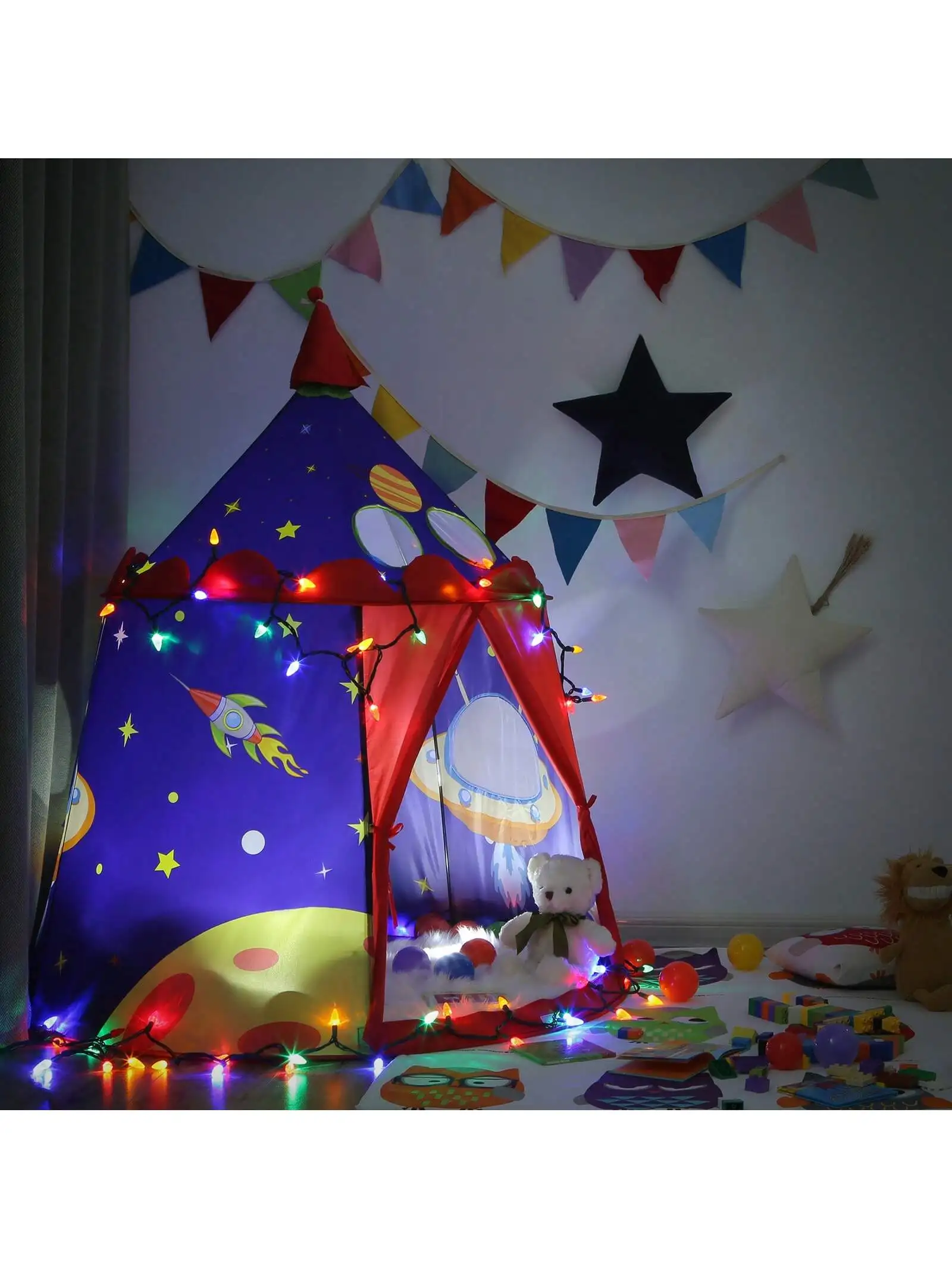 SONGMICS Prince Castle tenda da gioco per ragazzi. Casetta da gioco per interni/esterni, Teepee Pop-Up portatile con borsa per il trasporto.