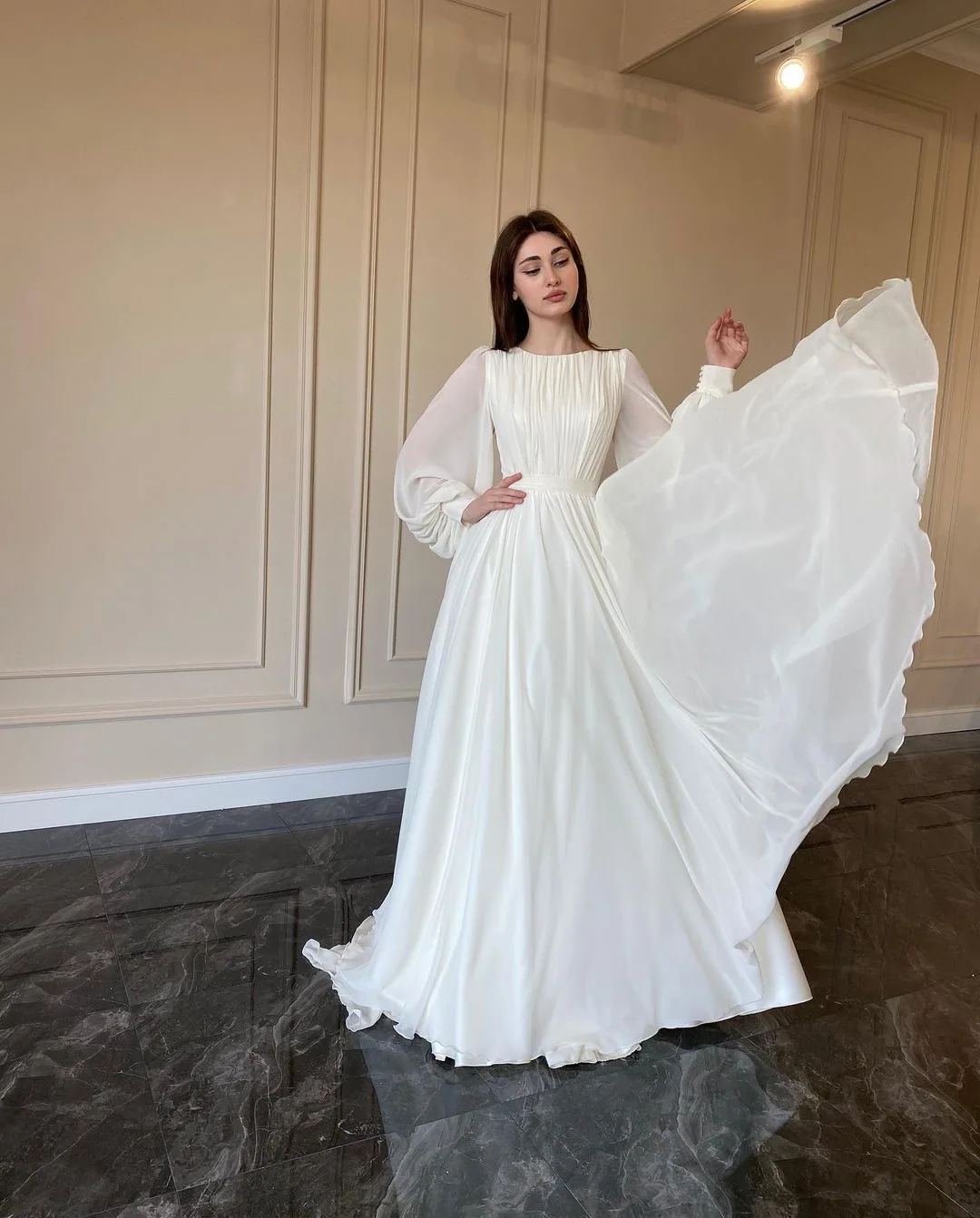 Ele White Lantern Sve Round Ne Evening Dr Damen Par Wedding Dr Long Sve bodenlanges Kleid für Erwachsene