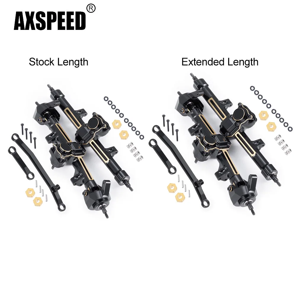 AXSPEED Mosiężne Ciężarki Wydłużone / Oryginalna Długość Osi Portalowej do Axial SCX24 Deadbolt Wrangler C10 Gladiator Bronco 1/24 Samochód RC