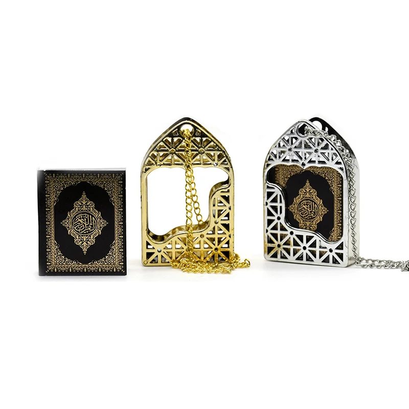 Mini Ark Quran Book Real Paper Can Read Pendant Necklace Religious Jewelry Home Decoration