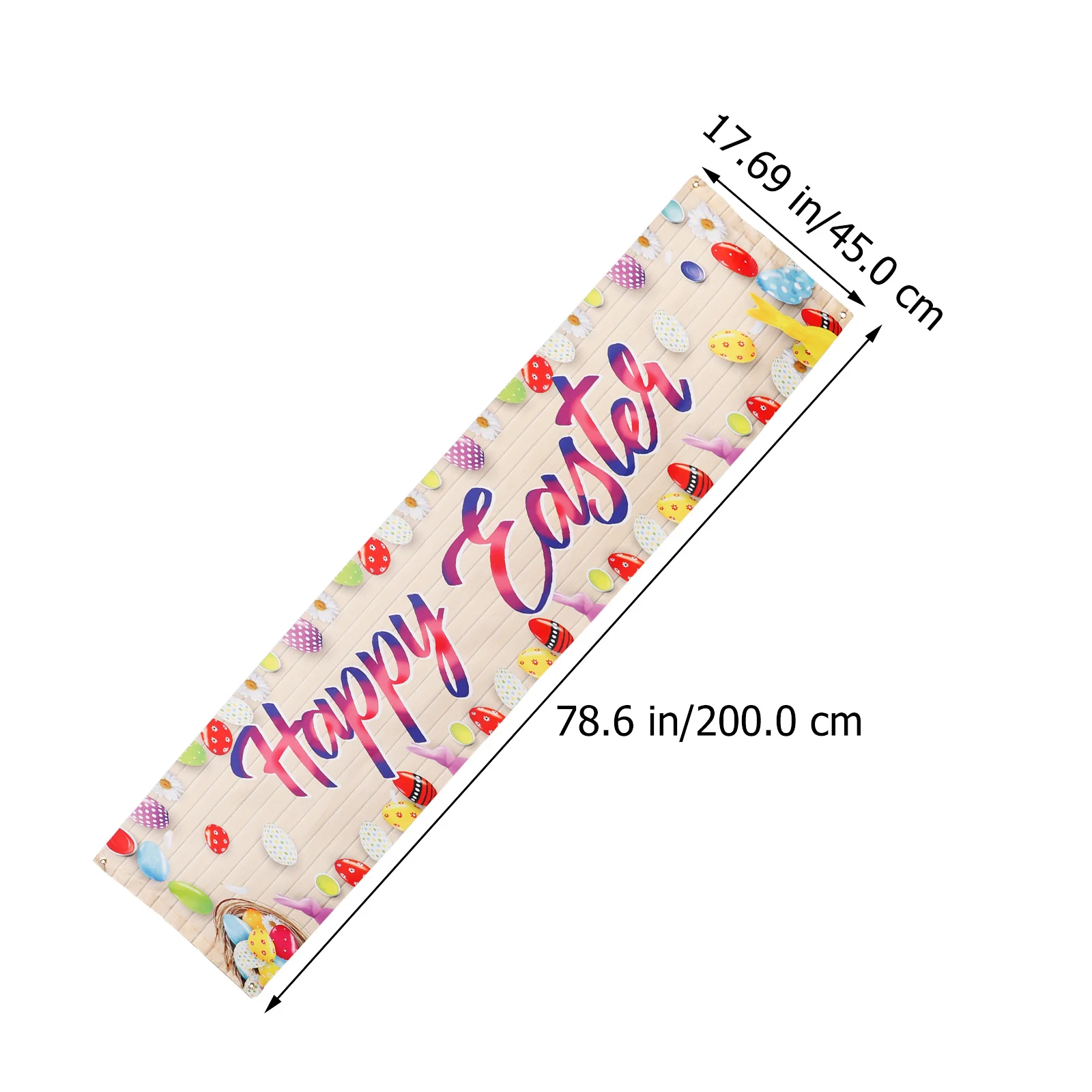 

Easter Theme Banner Large Fabric Hanging Decor for Walls Doorways Easter Party Decoration Festive Bunny Egg Pattern Bunting