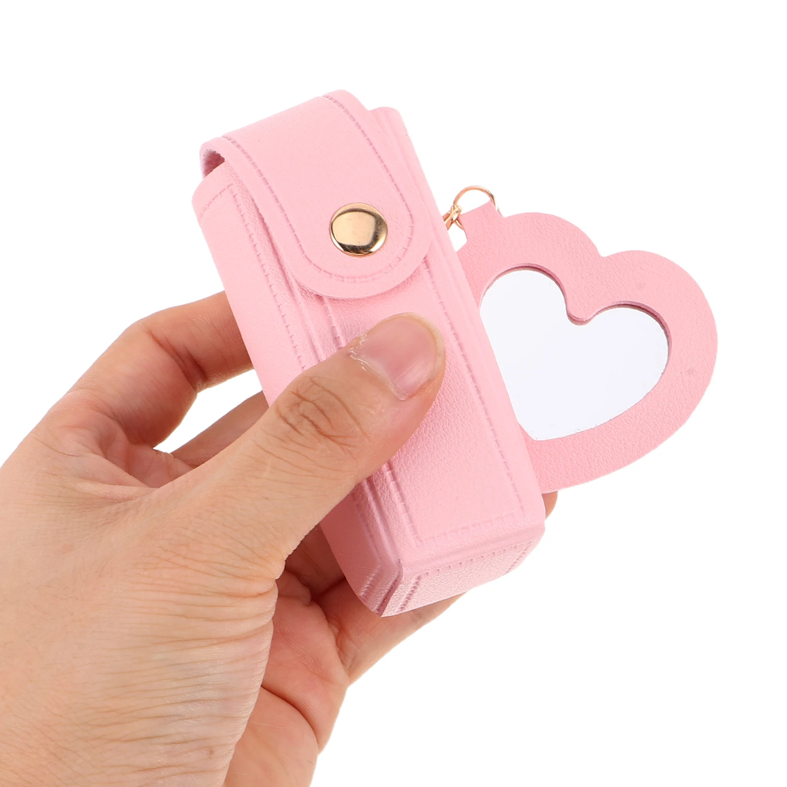 

4Pcs Portable Lipstick Case Keychain Organizer Stylish Travel Makeup Bag Small Lip Gloss Holder Purse Handbag Lipstick Pouch