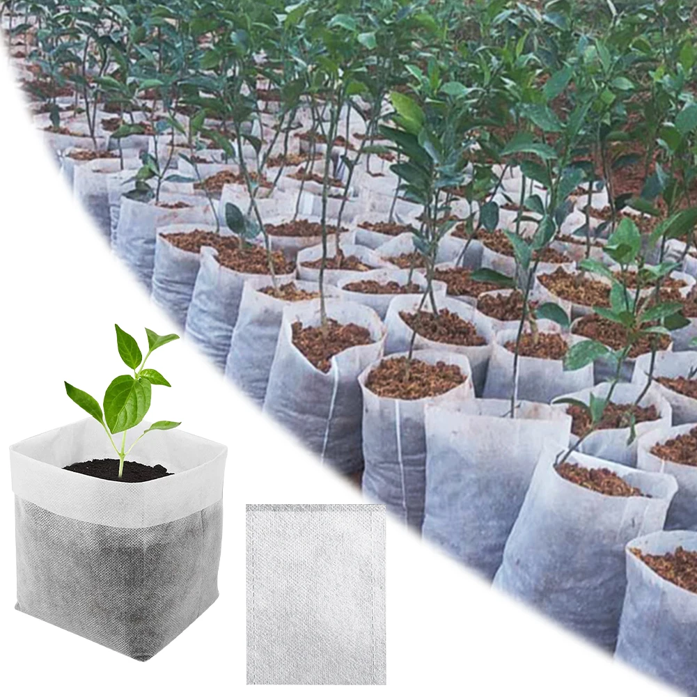 Biodegradable Seed Nursery Bags Non-Woven Garden Plants Grow Bags Fabric Seedling Starter Bags Home Garden Greenhouse Supplies