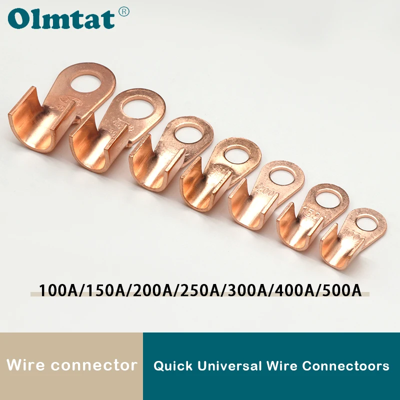 

Wire Terminal OT Type Open-End Copper Crimp Terminal Lugs 100A-500A Cable End Connector Splice Terminals Battery Wire Connectors