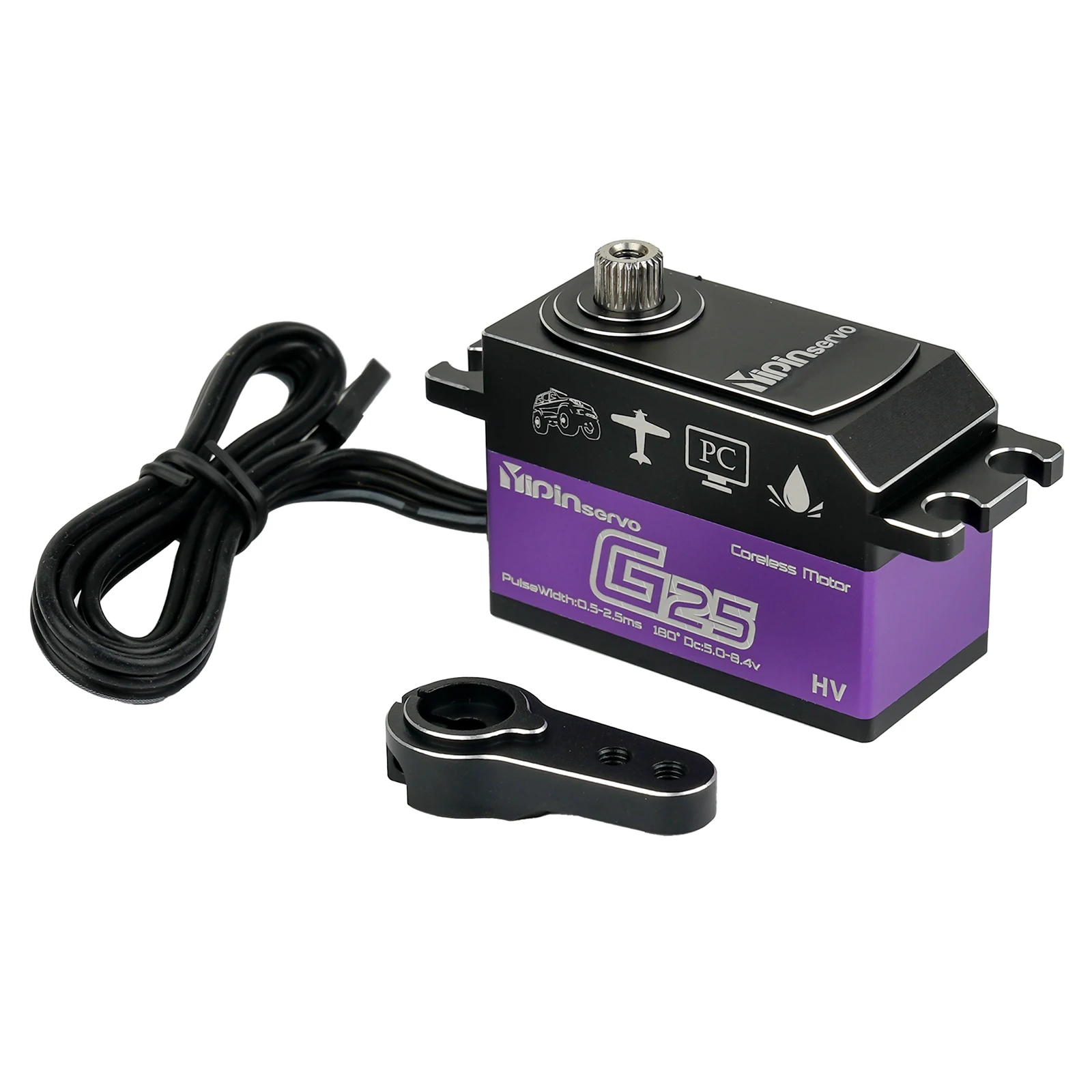 Servomotori digitali coreless 25KG Funzioni di alimentazione da 180 gradi Motore Coppia elevata 5.0-7.4V Servo Full Metal Gear per robot auto fai da te