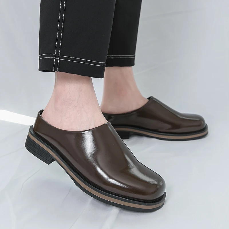 Casual Men Fashionable Leather Shoes Comfortable Breathable Fashionable Half-heeled Leather Shoes From The United States 38-46
