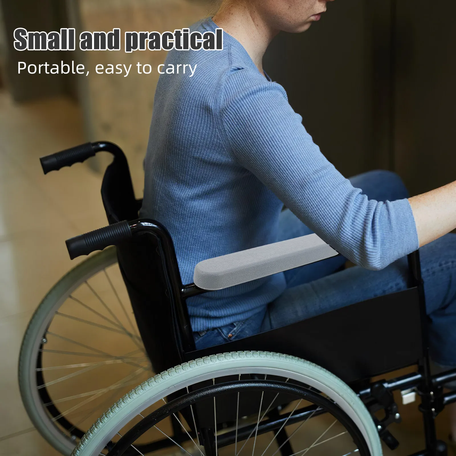 2Pcs Wheelchair Armrest Ergonomic Replacement Side Support Pads for Transport Chair Accessories Elderly Comfort Cushion Hand