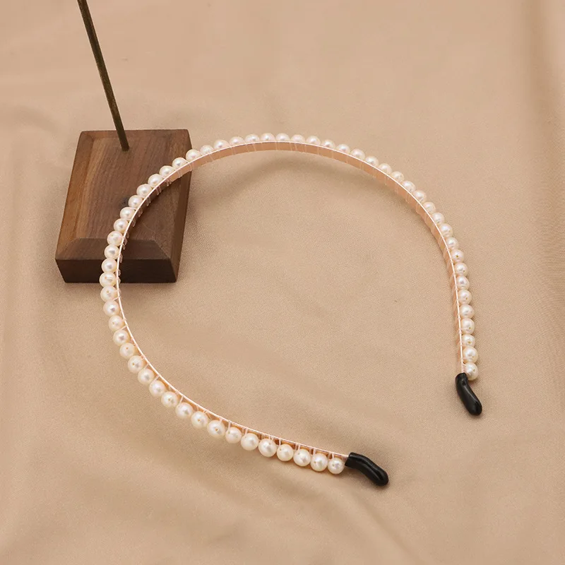 عدم الانزلاق العصابات الشعر موضة لؤلؤ المياه العذبة الطبيعية رباط شعر النساء الشعر هوب العصابات عقال الفتيات إكسسوارات الشعر غطاء الرأس