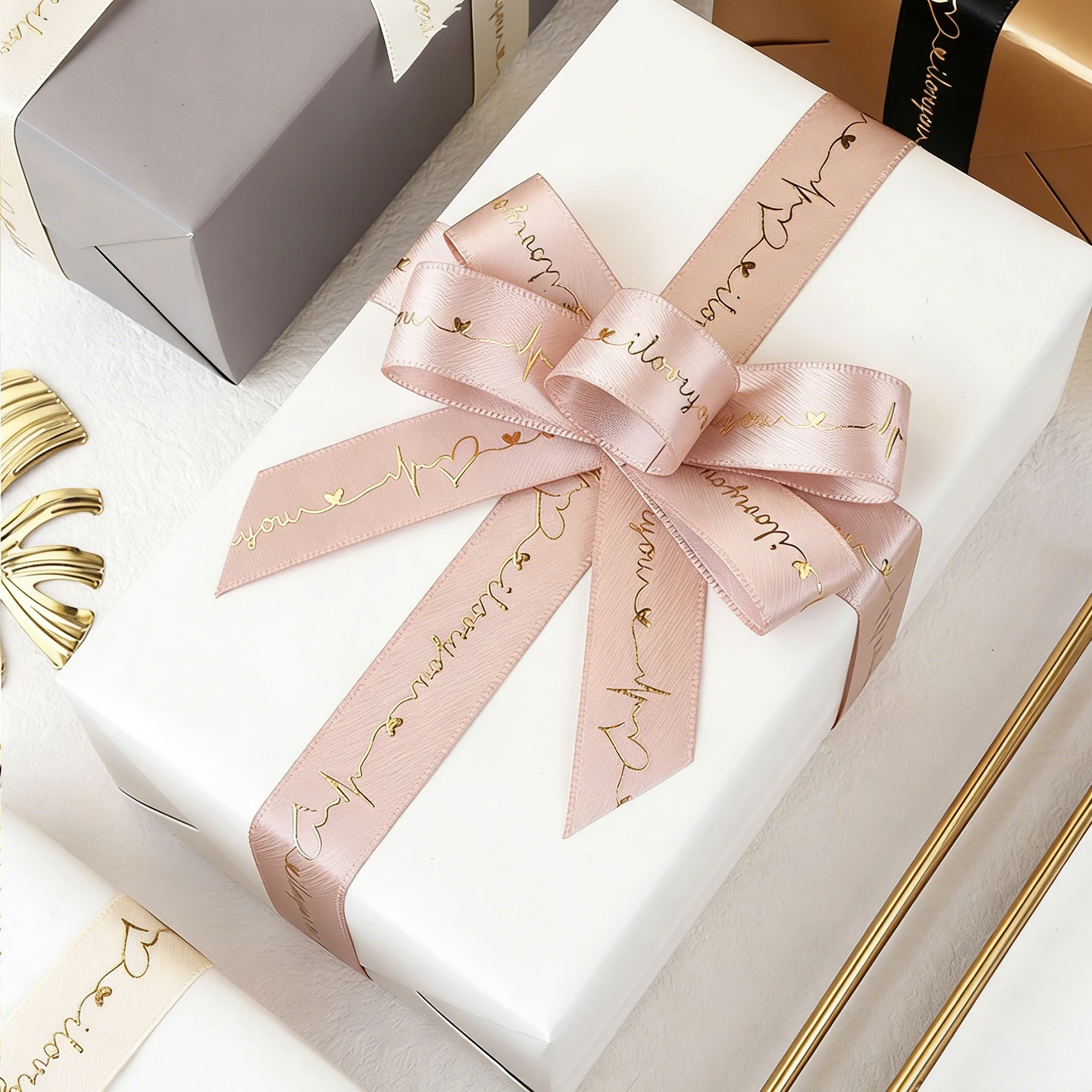 10 Yards Love You Collection High Quality Ribbon Valentine\'s Day Wedding Event Party Christmas Decoration Baking Bouquet Bow