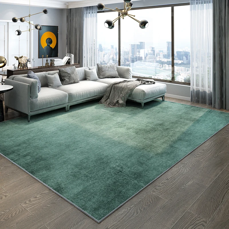 Modern Minimalist Dark Green Carpet Living Room Sofa Table Carpet Nordic Style Carpet Bedroom Light Luxury Carpet Large Area