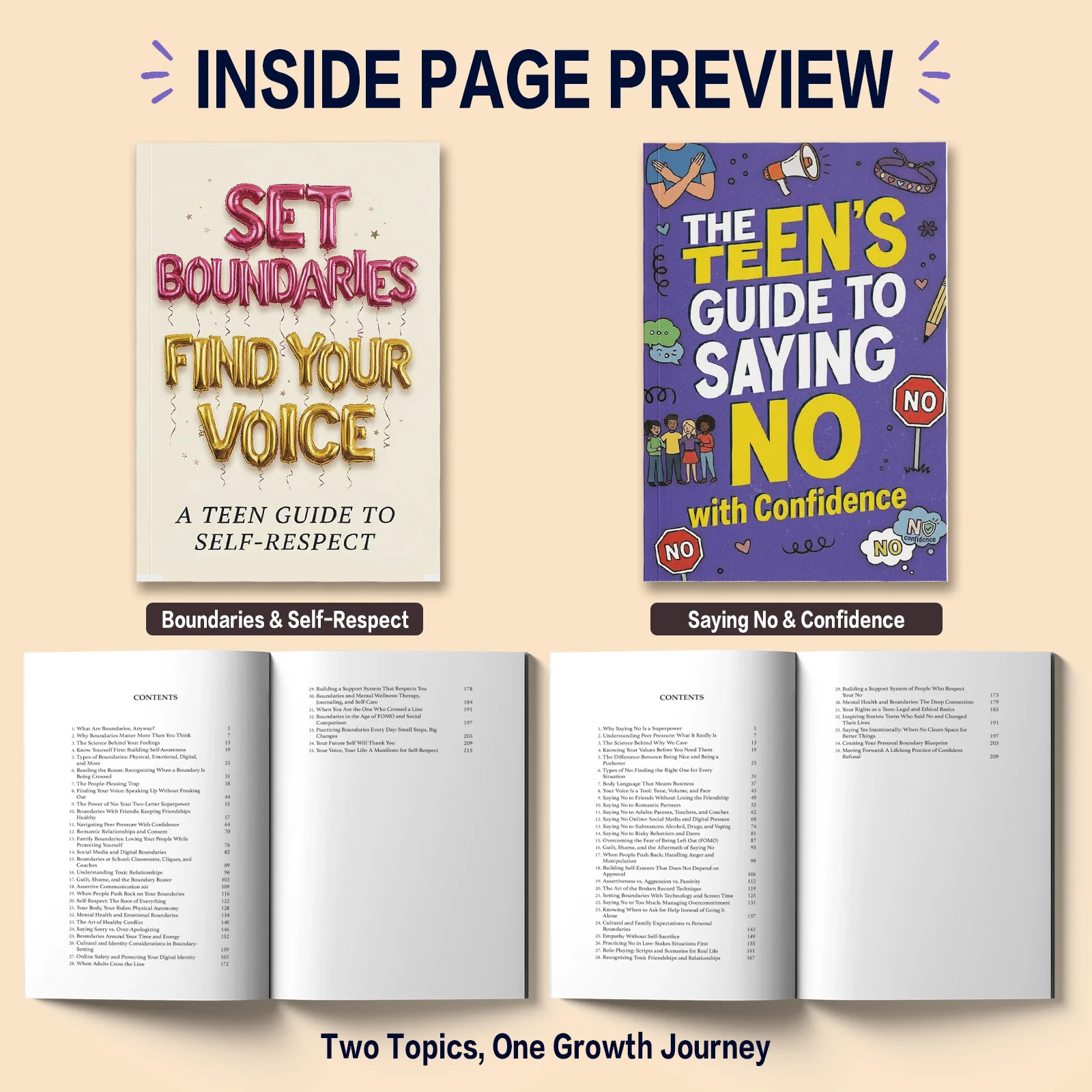 2-Book Teen Self-Respect and Saying No Confidence Book Set, Includes Set Boundaries Find Your Voice and The Teen’s Guide to view 5