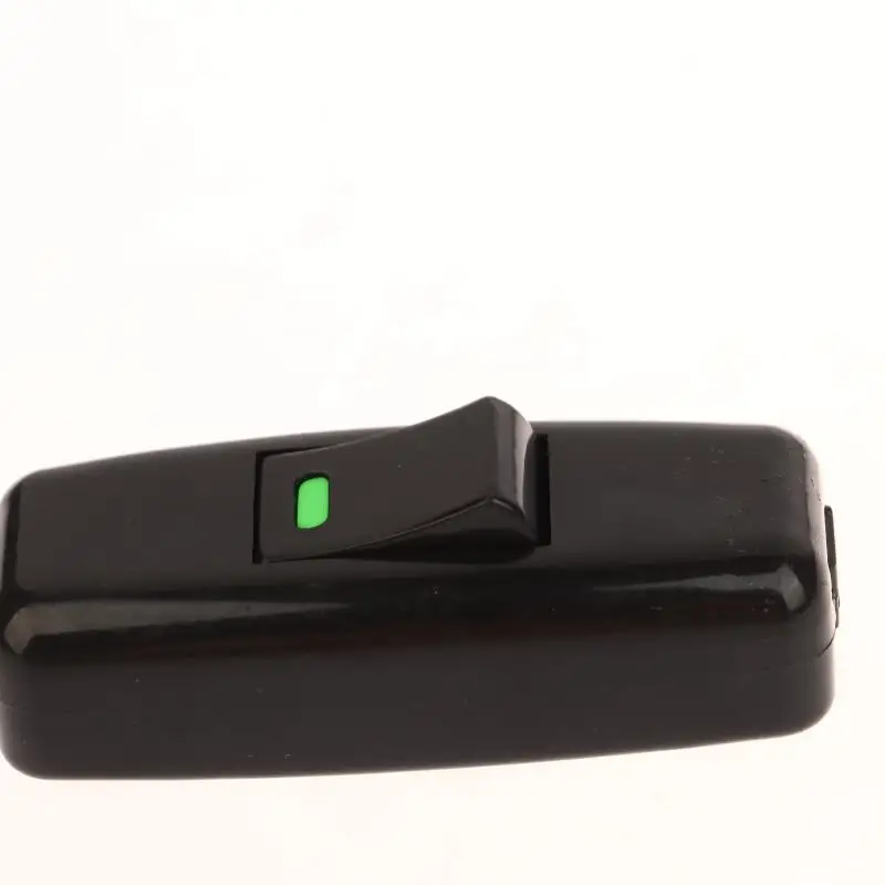 1/5PCS Classic Black Inline Boat Shape On/Off Switch With Wires For Table Lamp Home Light Electrical Accessories