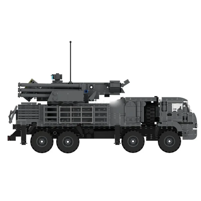MOC-234777 Novo modelo de bloco de construção de caminhão tanque militar urbano, 1232 peças, presente de brinquedo de aniversário e natal para meninos e crianças