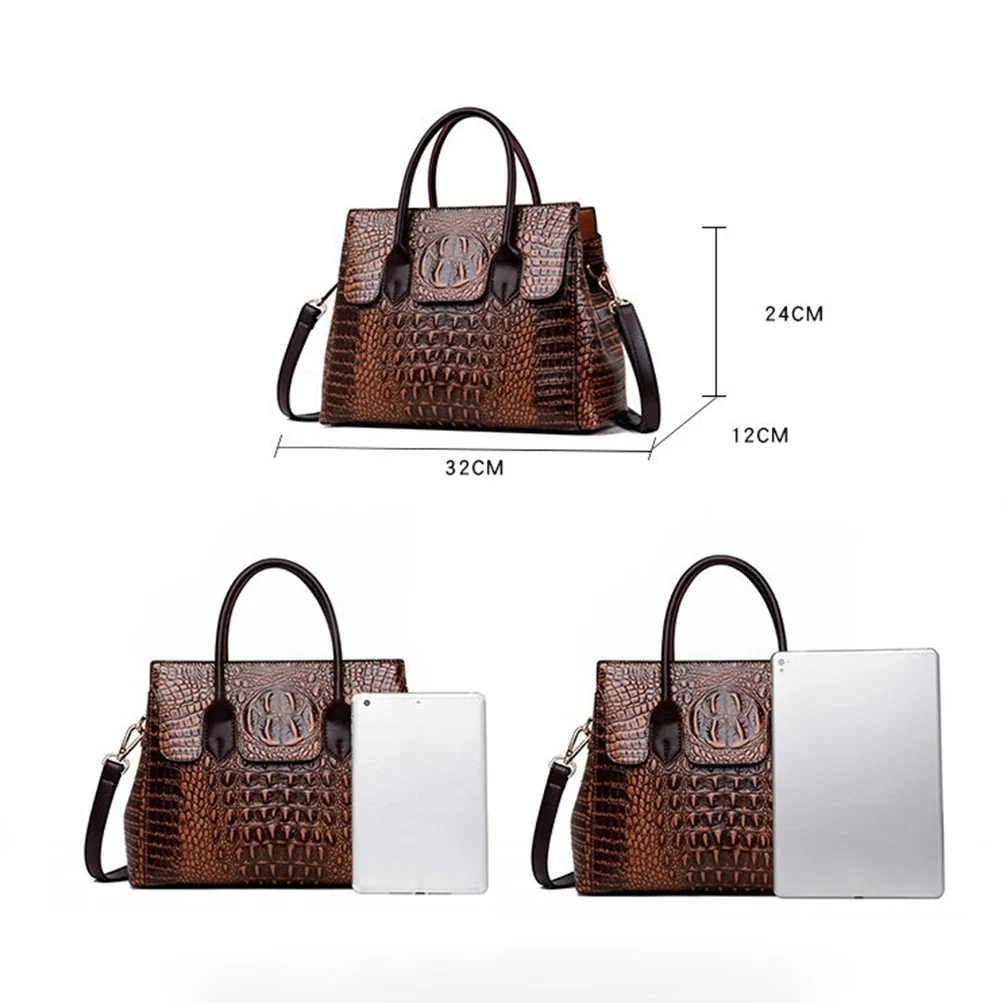 Shoulder Bags for Women Leather Handbags Designer Crocodile Retro Tote