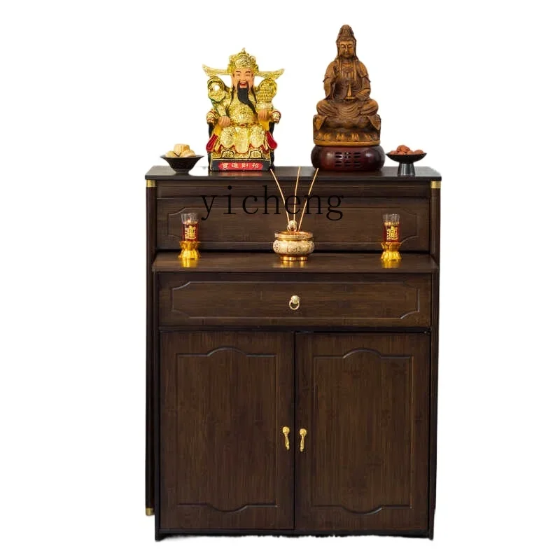 ZK Buddhist niche new Chinese vertical cabinet serving table incense case household living room offering cabinet