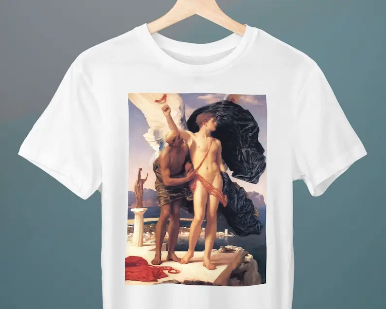 Icarus and Daedalus, Frederic Leighton, Unisex T-Shirt, Art Tee, Gift for Her, Gift for Him, Art Lover Gift