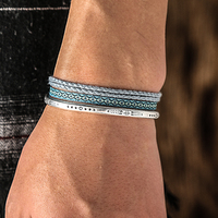 Lucky Woven Rope Handmade Bracelets For Women Men Simple 925 Tibetan Silver Bangle Adjustable 3PC Charm Bohemian Styles Gift