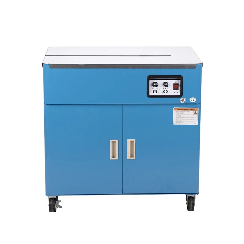 Integrated semi-automatic baler with hot melt strapping belt tightening, desktop carton strapping machine c