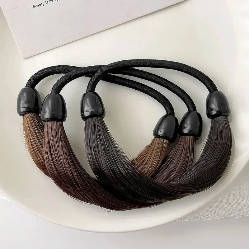 1/5pcs Wig Decor Hair Ropes Elastic Hair Ring Simulate Synthetic Hidden Rubber Head Ties Ponytail Holder Accessories for Women