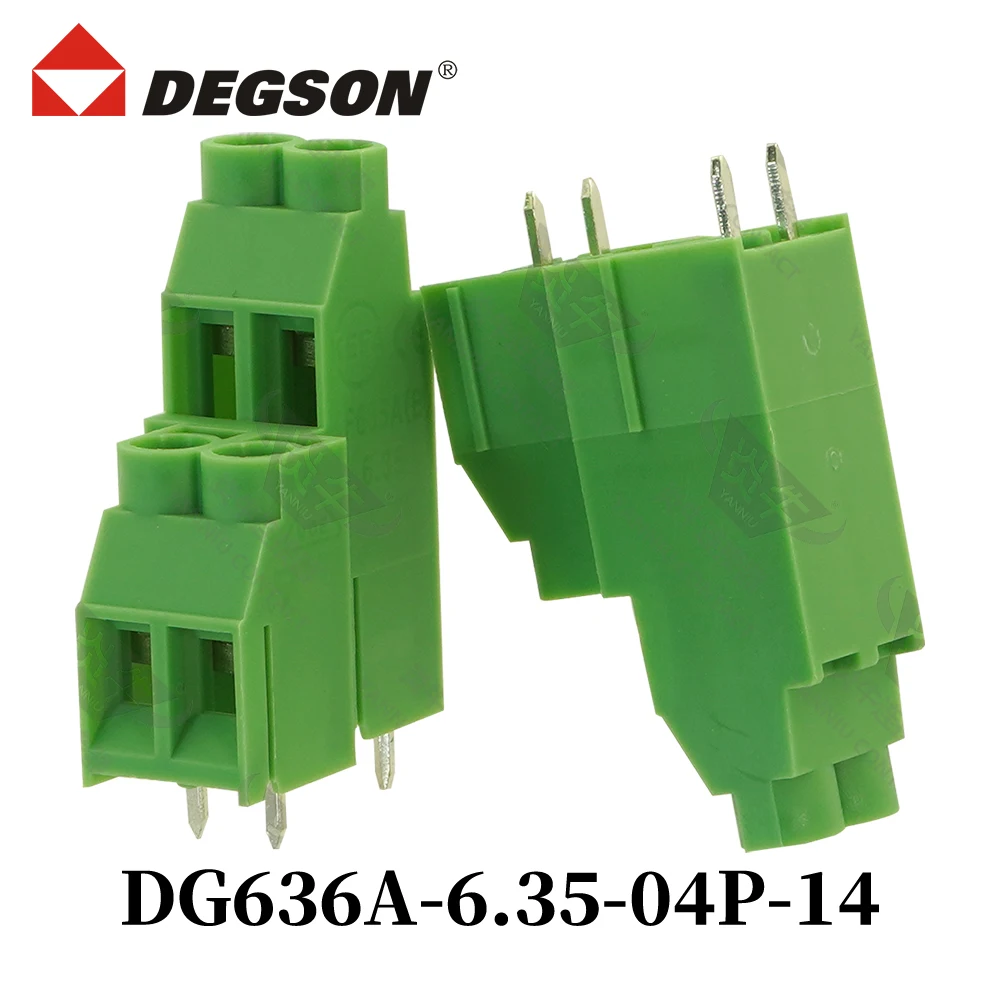 DEGSON DG636A-6.35-04P-14-00ZH Screw Connector PCB Terminal Blocks KFDG636A 2P-12P UL94V-0 EKB635V Phoenix Contact 32A 630V