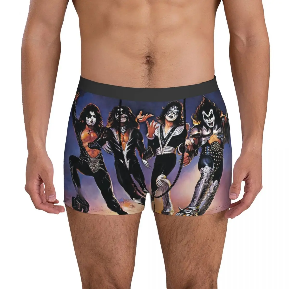 Kiss Band Underwear Kiss Band Art Funny Underpants Customs Boxer Brief Pouch Male Plus Size Boxershorts