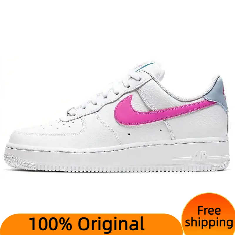 Женские кроссовки Nike Air Force 1 Low '07, белые, ярко-розовые