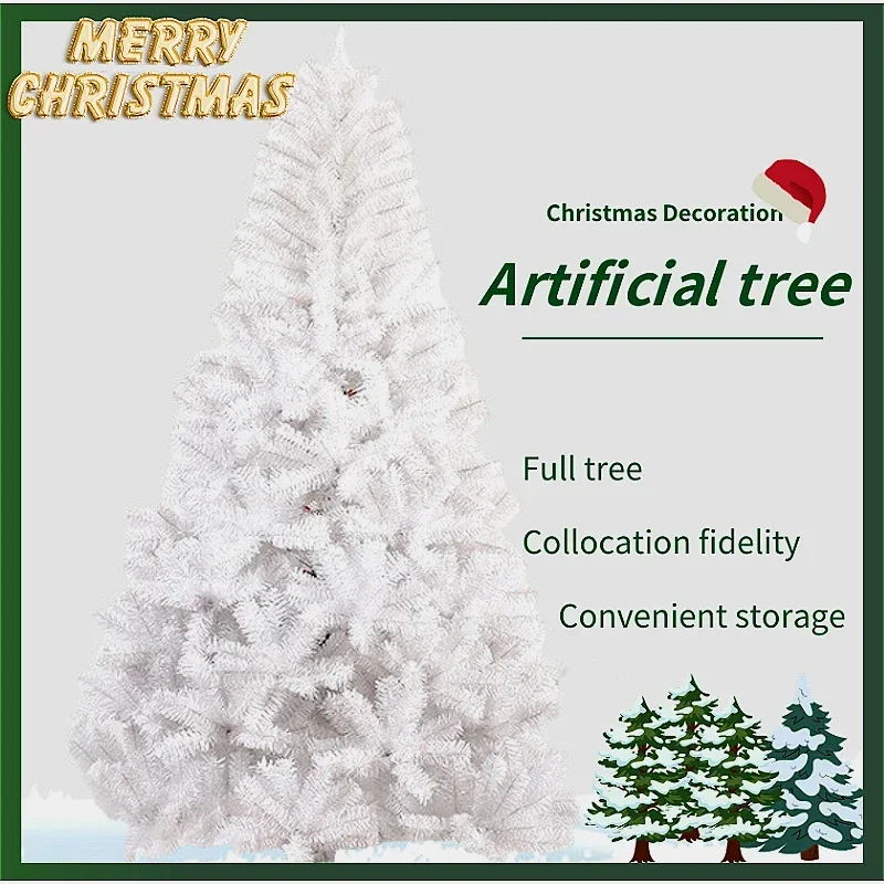 

PVC artificial Christmas tree Snowflake flocking tree Metal bracket outdoor interior decoration for New Year 0.9M-3M