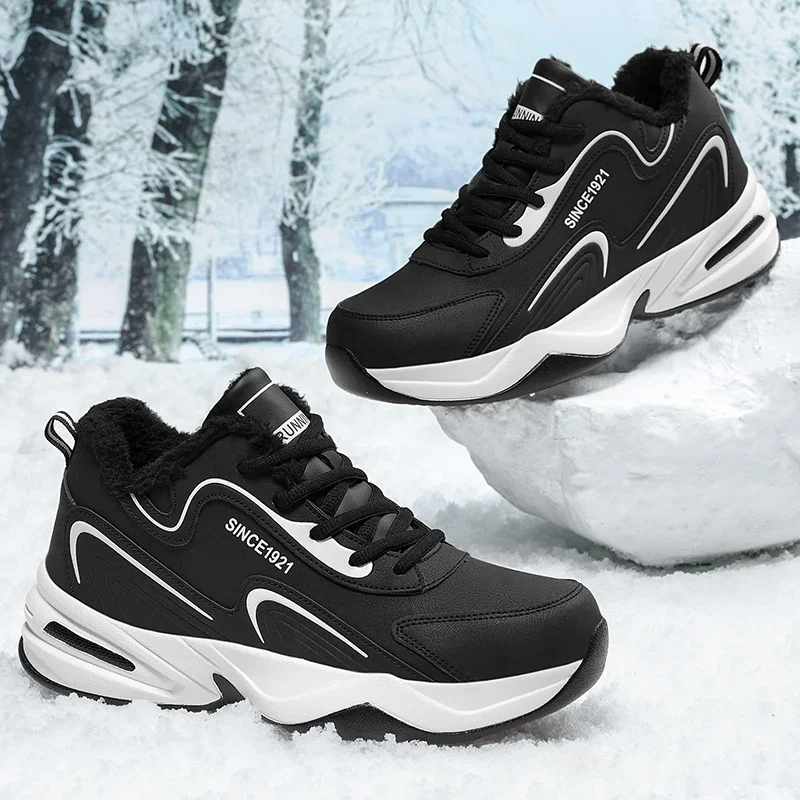 Men’s Snow Winter Shoots Warm Casual Sneakers Fashion Leather Waterproof Sport Running Shoes Men Nonslip Designer Tenis Masulino