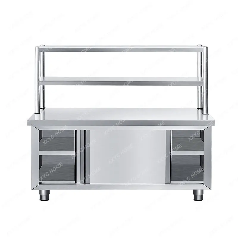 

YY Stainless steel workbench sliding door with push kitchen special console locker