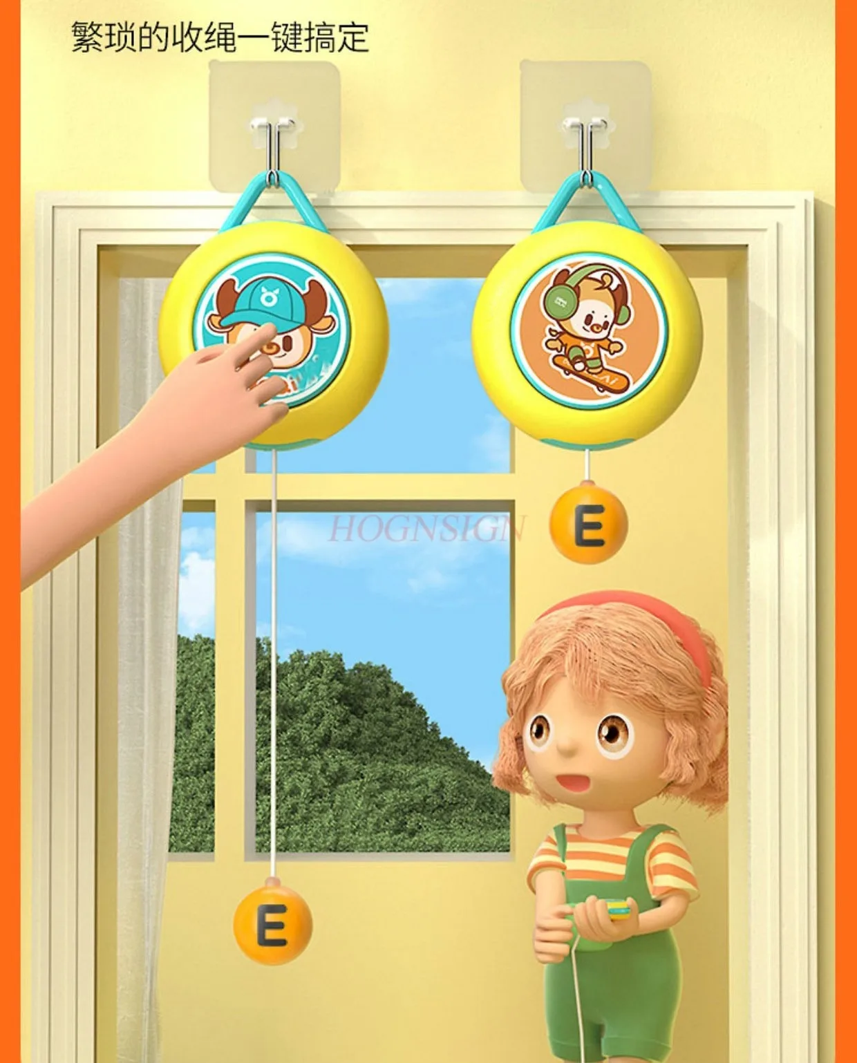 Allenatore di ping pong sospeso per bambini, aggiornamento dei cartoni animati, interazione genitore-figlio, coordinazione occhio-mano, visione dell'esercizio