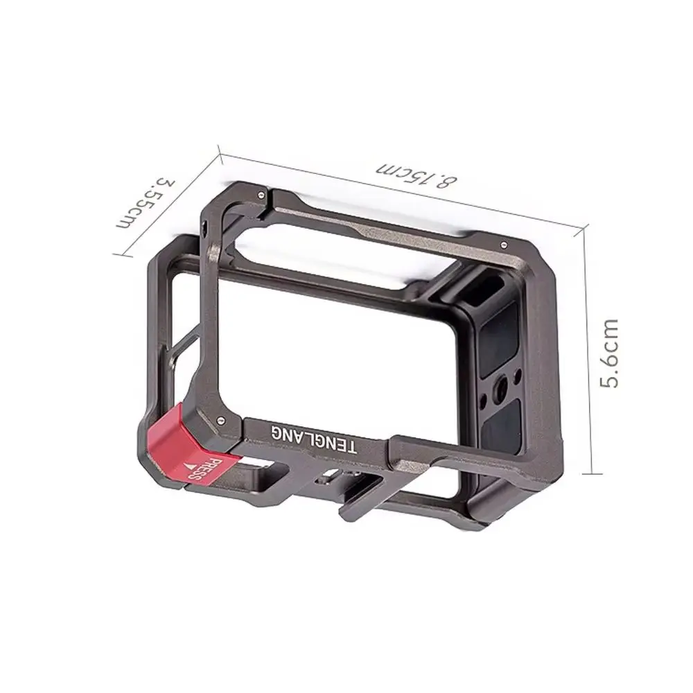 

Metal Protective Cage for DJI OSMO ACTION 3 /4 /5Pro-Quick Release with Cold Shoe 1/4 Hole-Perfect for Vlogging & Sports