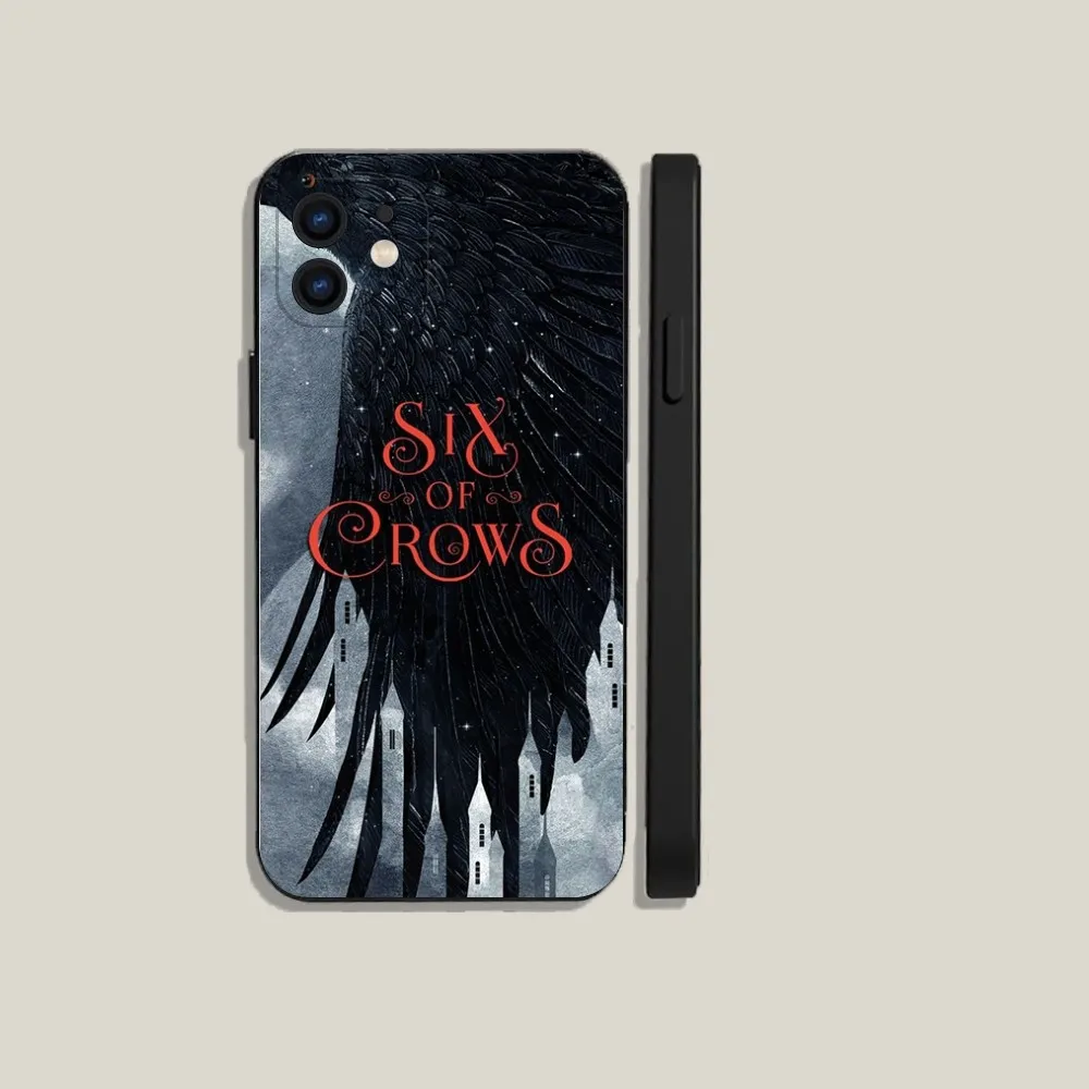 Six Of Crows Phone Case For iPhone 15,14,13,12,11,Plus,Pro Max,XS,X,XR,SE,Mini,8,7 Soft Silicone Black Cover