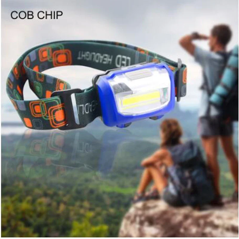 Banggood 3W Headlamp Headlight LED COB Chip Lampe Waterproof Torch Flashlight Lantern Lighting for Outdoor Camping Hiking Lights