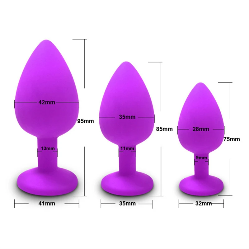 Silicone Butt Plug Anal Plug Unisex Sex Stopper 3 Different Size Adult Toys for Men/Women Anal Trainer Dildo Vibrator for Couple