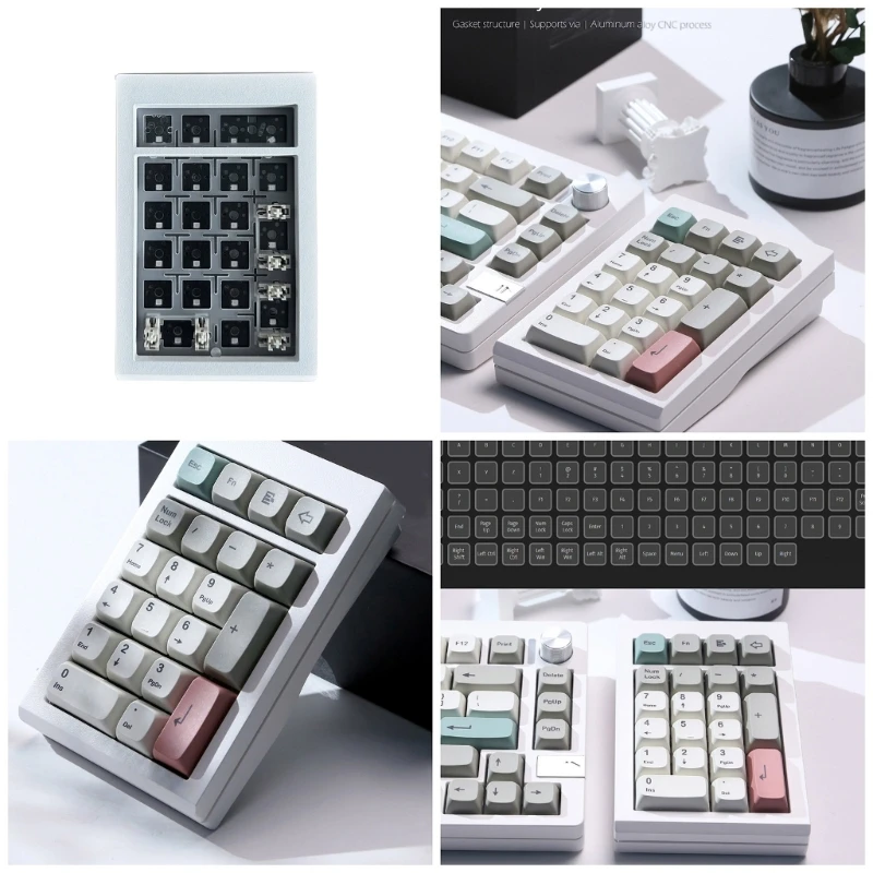 

LMK21 Wirelessly Keyboard Numeric Keypad Kit 2.4G Bluetoothcompatible TypeC VIA Programmable Hot Swappable Number Pad