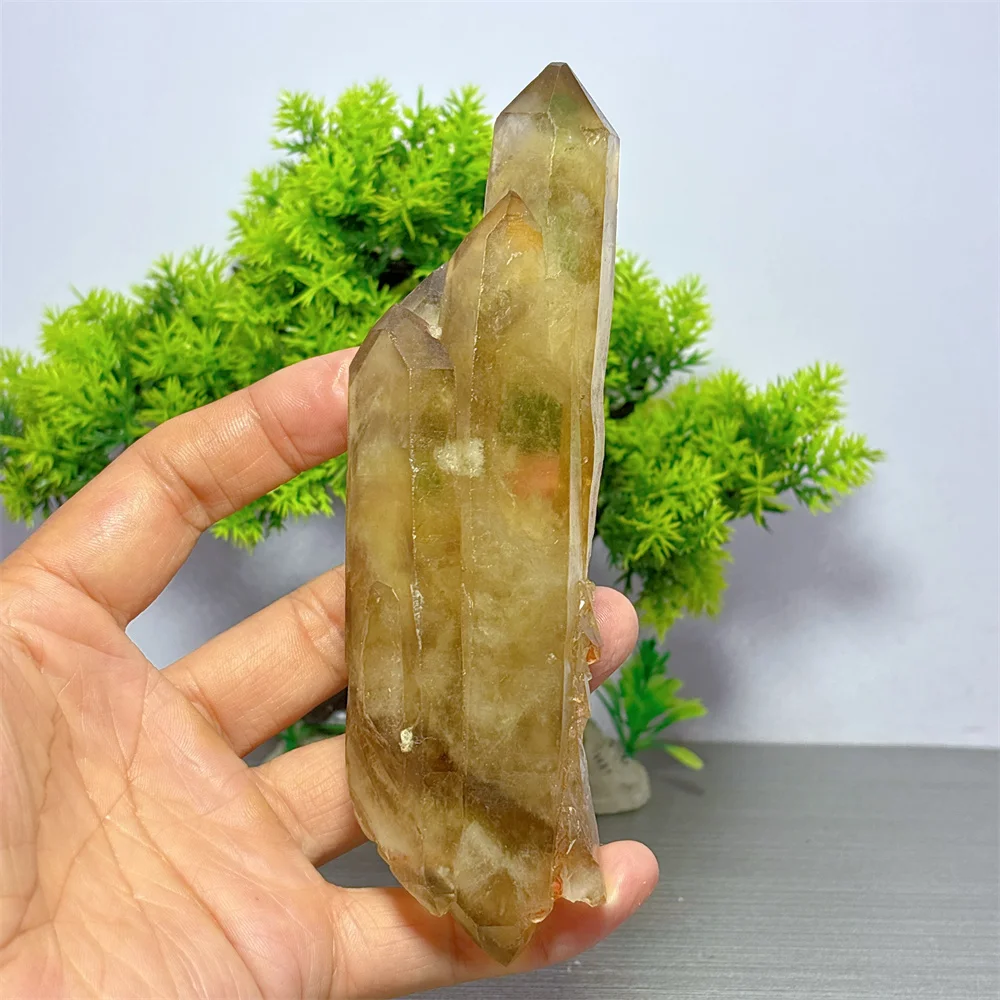 

Натуральный кристалл цитрина в форме башни, декоративный элемент для дома, украшение для комнаты, камень из кварца на удачу, для сада, для Рейки-терапии, целебной энергии, подарки для любви