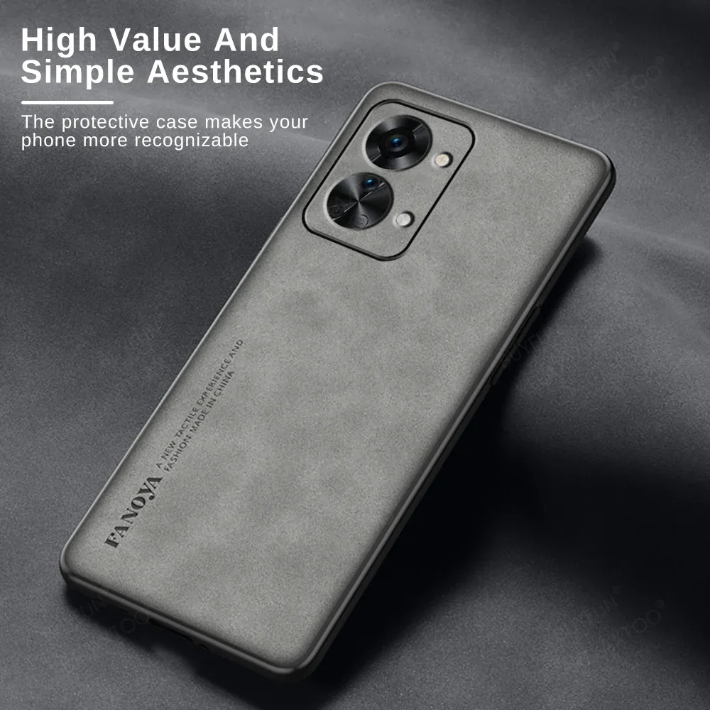 For OnePlus Nord 2T 5G Case Lambskin Leather Texture Back Cover OneMore Nord2T 1+ Nord 2 T T2 Soft Frame Camera Shockproof Funda